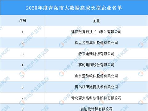 2020年度青島市大數據高成長型企業(yè)名單發(fā)布，數據處理與存儲服務引領行業(yè)風向